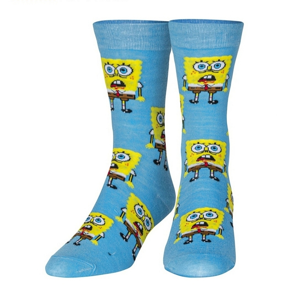 3/$20 Spongebob Squarepants Crew Crazy Socks Mens Womens Blue Unique Fun